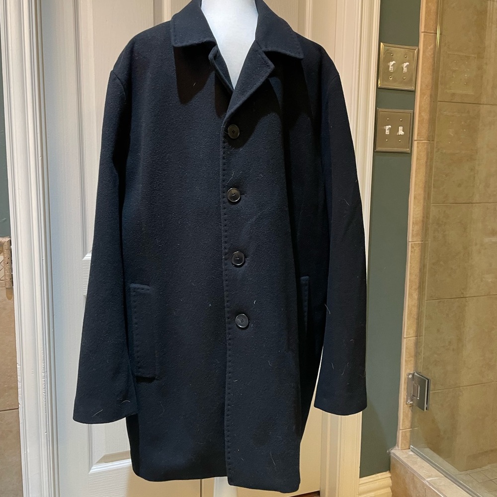 Calvin Klein Black Wool Car Coat size XL
